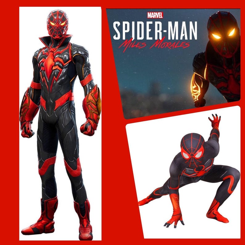 Kids miles Morales strike costume detached mask spider image 2