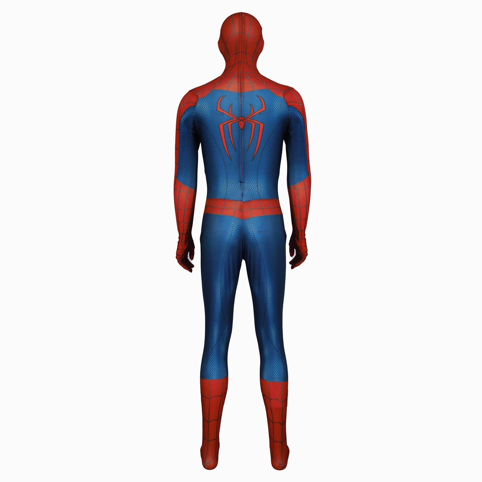 ニューデイ スパイダーマンスーツ 赤と青のコスプレ衣装 取り外し可能
