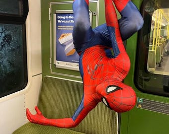 New Day spiderman suit red and blue cosplay costume detached mask