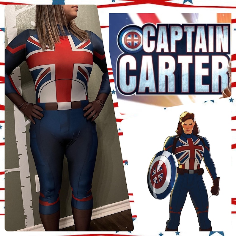 Captain carter costume cosplay captain america peggy carter suit doesn’t include shield image 2