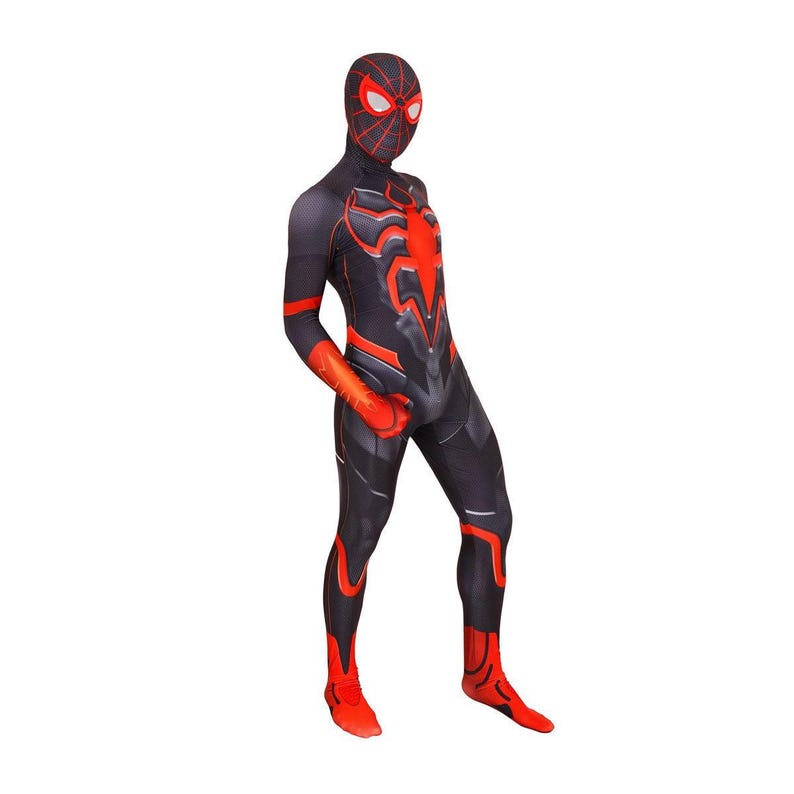Kids miles Morales strike costume detached mask spider image 6