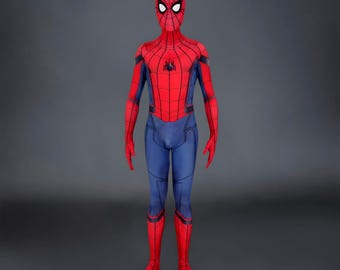 Homecoming Spider Suit Blue and Red cosplay costume Detached mask - KIDS