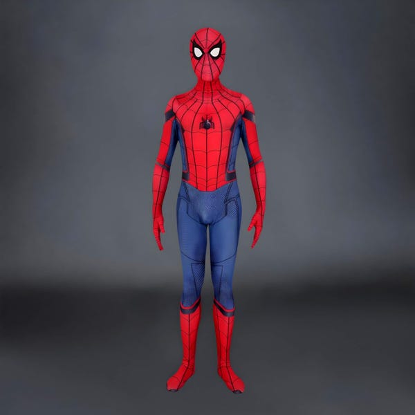 Homecoming Spider Suit Blue and Red cosplay costume Detached mask - KIDS