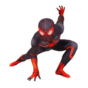 Kids miles Morales strike costume detached mask spider image 1