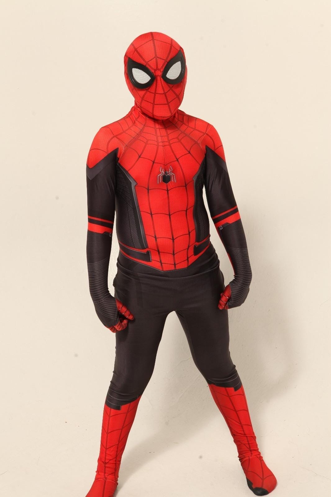 Child Marvel Miles Morales Zentai Suit Costume | Spider-Man Costumes | Kids | Boys | Black/Red | XL | Jazwares