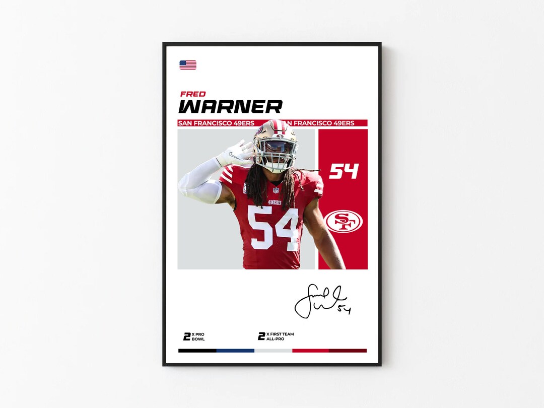 Fred Warner Poster, San Francisco 49ers, NFL Fans, NFL Poster, Football