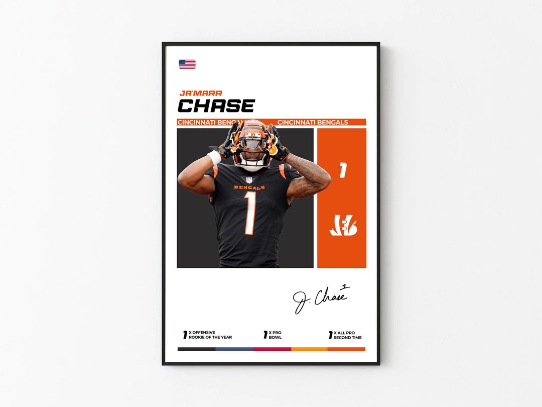 Ja'marr Chase Poster, Cincinnati Bengals, NFL Fans, NFL Poster