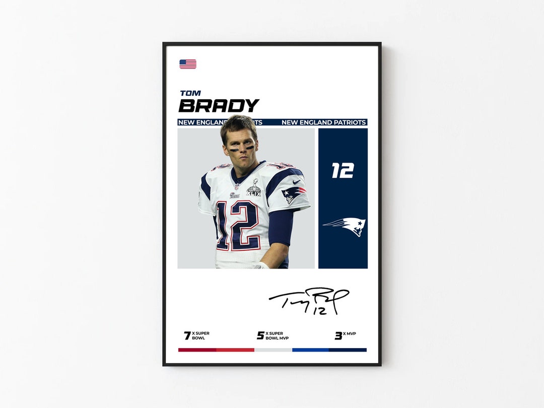 Tom Brady Poster, New England Patriots, NFL Fans, NFL Poster, Football