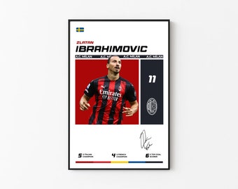 Zlatan Ibrahimovic Poster, Minimalist Poster, Sports Poster, Wall Art Decor, Premium Matte Vertical Posters, 4K Quality, Ibrahimovic Poster