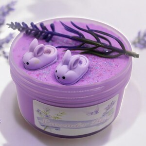 Lavender Bliss Butter Slime: Relaxation, Good Vibes, Bunny Slippers