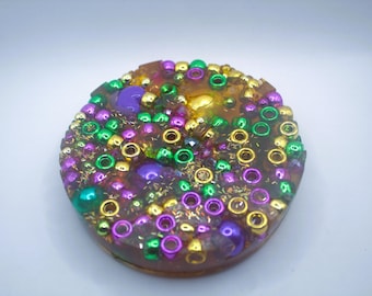 Mardi Gras Themed Picky Pad ~ Bead Picking ~ Stress Relief ~ Picking Alternative ~ Remeltable