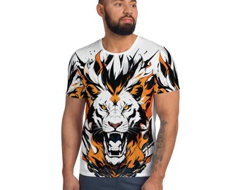 Men's Athletic T-shirt "Blazing Lion"