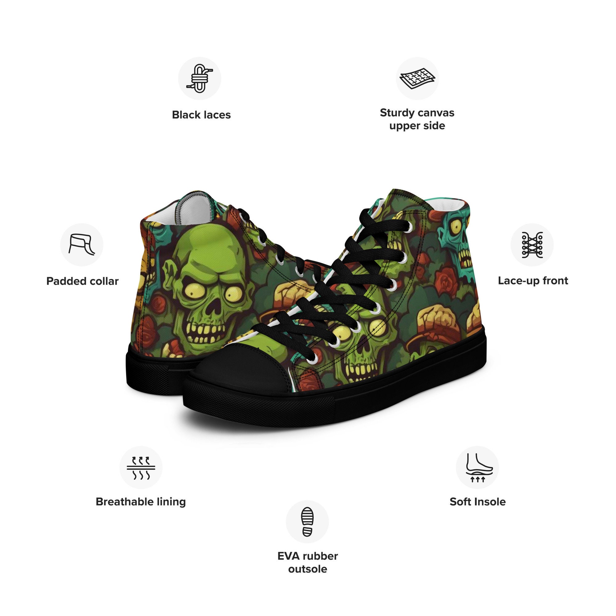 CONVERSE Men’s Size 9.5 Walking Dead Sneakers Custom Painted Zombie Chuck Taylor Zombie converse 7 (37.5) | Mercari main image 2