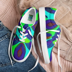 Women’s lace-up canvas shoes &quot;Mosaic Aura&quot;