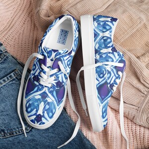 Women’s lace-up canvas shoes "Blue Raspberry"