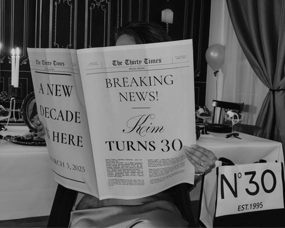 Large Birthday Newspaper Template, Milestone Birthday Announcement, Vintage Newspaper Party Decor, Customizable Canva, Digital Download