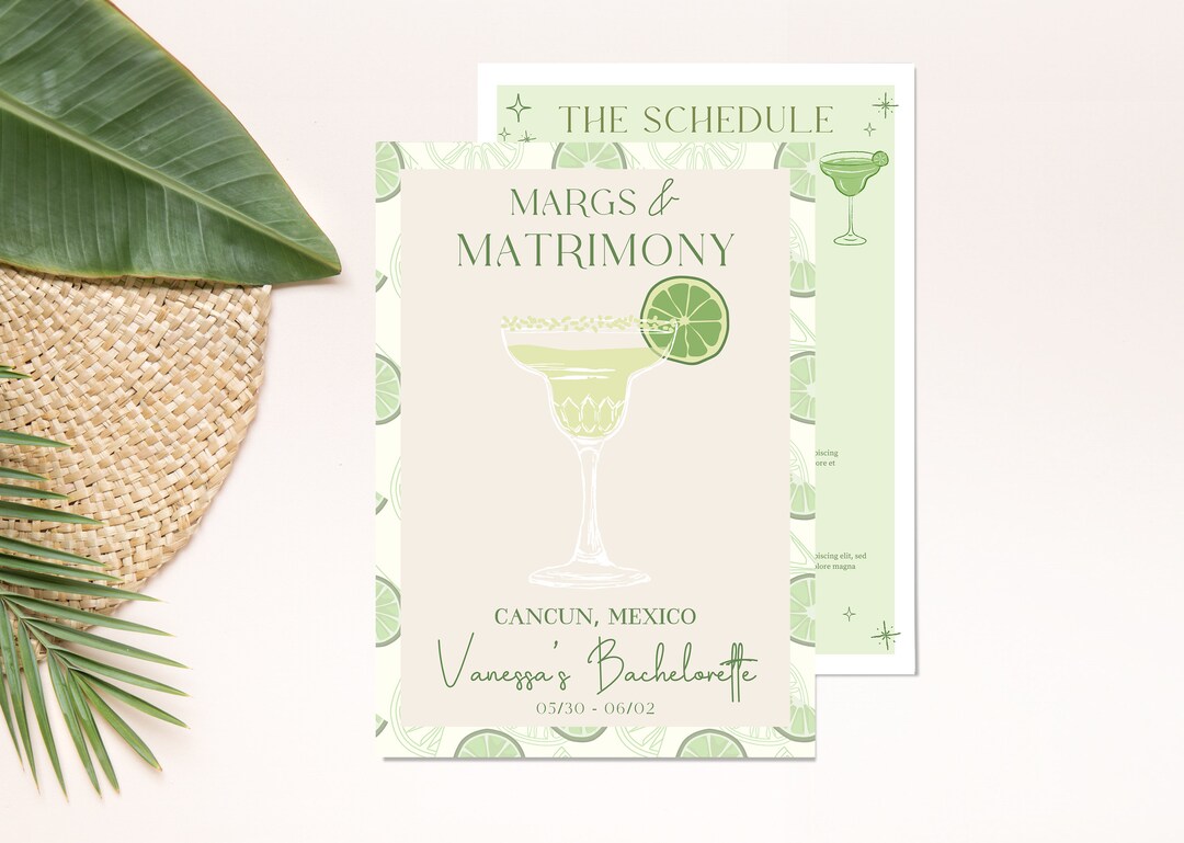Margarita Bachelorette Invitation & Itinerary Bundle | Customizable ...
