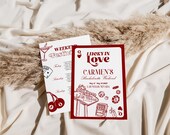 Lucky in Love Vegas Bachelorette Invitation & Itinerary, Hand-Drawn Bachelorette Party Template, Editable Canva Design, Digital Download