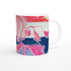 Bright Pink Maximalist Plant Art 11oz Ceramic Mug