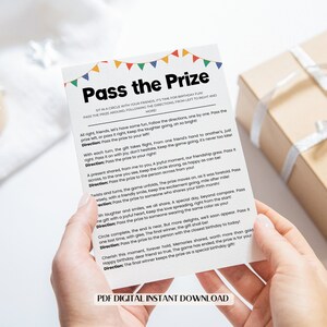 Pass the Prize Birthday Game Left Right Game Pass the Parcel Birthday ...