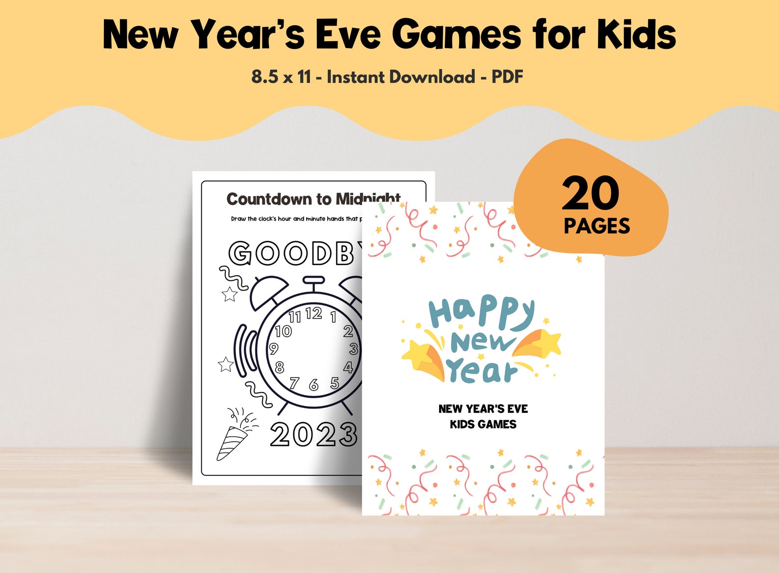 Printable New Years Eve Games for Kids, 20 New Years Game Bundle ...