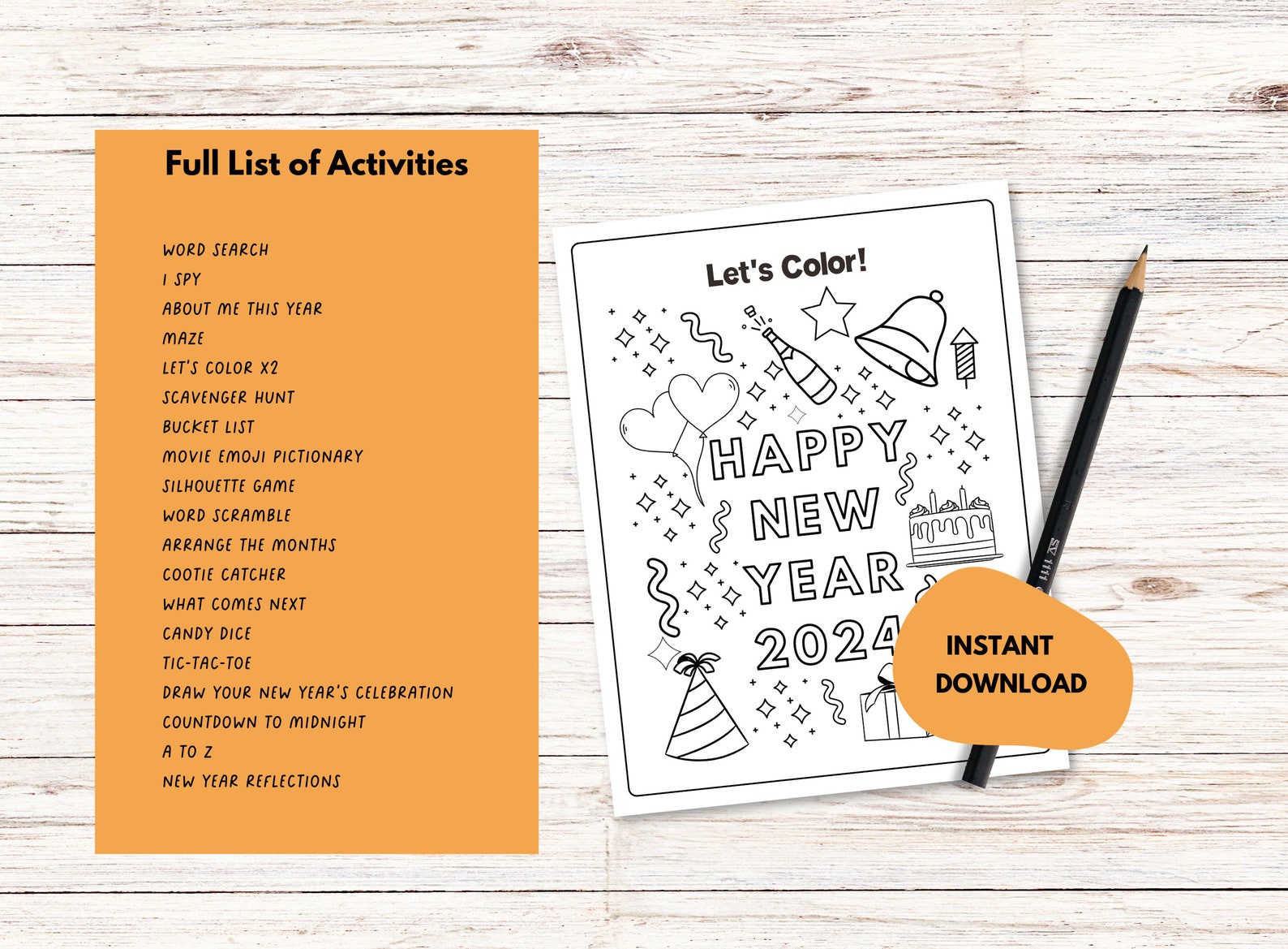 Printable New Years Eve Games for Kids 20 New Years Game Bundle Printable New Years Eve Games for Kids 20 New Years Game Bundle