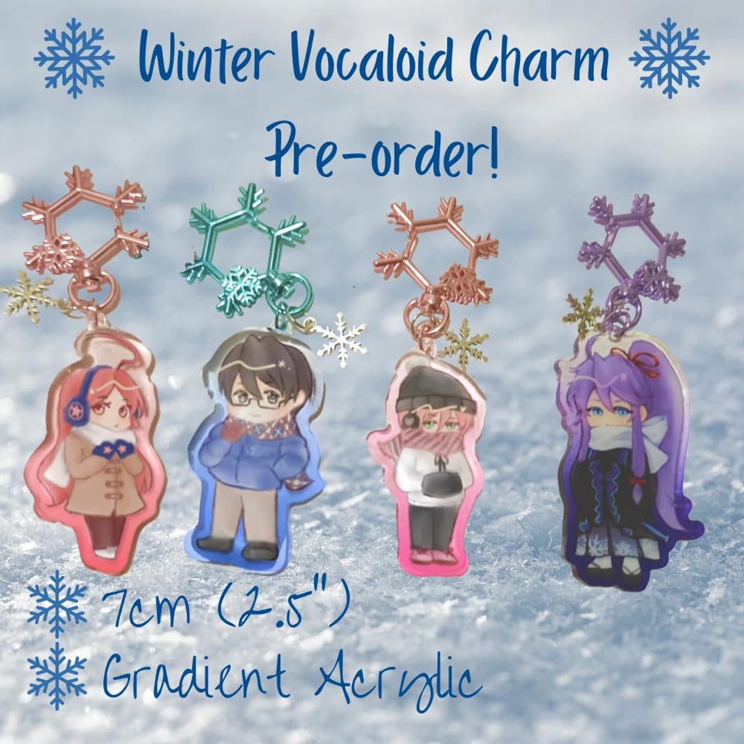 Gradient Merch Winter Vocaloid Merch | Gradient Glitter Acrylic Charms | Kiyoteru Miki ...