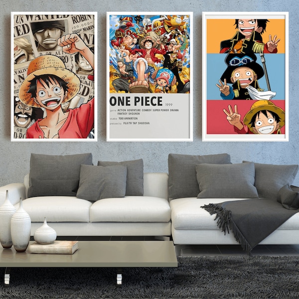 Набор и 3 Плакатов one piece, Плакатов one piece, Постеров японского аниме, цифровых Постеров one piece, Постеров _