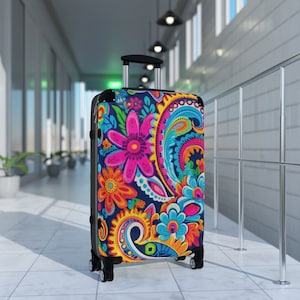 Floral Rolling Suitcase: Hardshell Carry-On Luggage