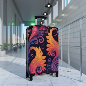 Floral Rolling Suitcase: Hardshell Carry-On Luggage