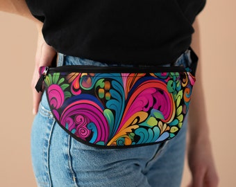 Riñonera con estampado floral funky: bolso bandolera