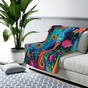 Sherpa Fleece Blanket | Floral Fleece Blanket | Soft Fleece Blanket | Kids Sherpa Blanket | Floral Sherpa Throw