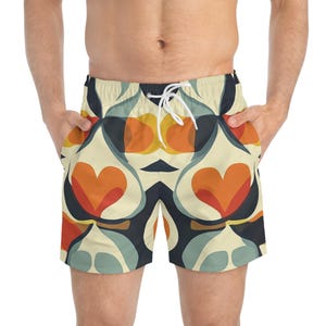 Retro Mens Swim Shorts: Funky Beach Pool Wear