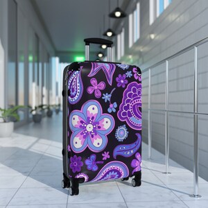 Floral Rolling Suitcase: Hardshell Carry-On Luggage