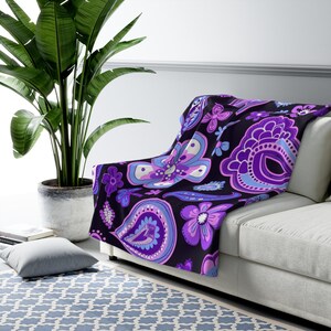 Sherpa Fleece Blanket | Floral Fleece Blanket | Soft Fleece Blanket| Kids Sherpa Blanket | Floral Sherpa Throw