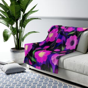 Sherpa Fleece Blanket | Floral Fleece Blanket | Soft Fleece Blanket| Kids Sherpa Blanket | Floral Sherpa Throw