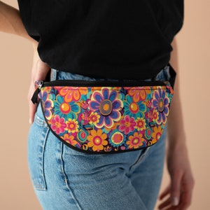 Floral Print Fanny Pack: Adjustable Crossbody Belt Bag
