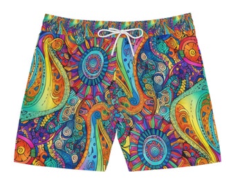 Men's Mid-Length Swim Shorts | Men's Bathing Suit | Men's Swimming Trunks | Men's Swim Trunks | Funky Swim Trunks | Fun Bathing Suit