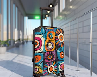 Vibrant Abstract Art Suitcase | Rolling Carry-On Luggage