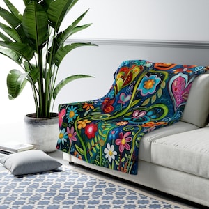 Sherpa Fleece Blanket | Floral Fleece Blanket | Soft Fleece Blanket| Kids Sherpa Blanket | Floral Sherpa Throw