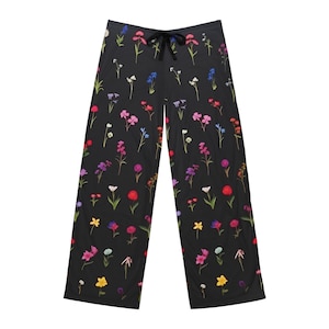 Mens Pajama Pants | Mens Pajamas | Groovy Flower Print Pajamas | Flower Power Pjs | Mens Lounge Pants