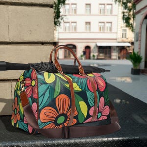 Waterproof Travel Bag | Colorful Floral Waterproof | Beach Tote | Weekend Bag, | Gift for Travelers | Functional Luggage | Suitcase