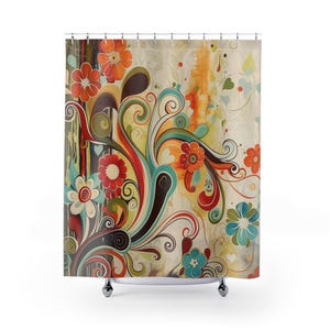 Shower Curtain | Bathroom Remodel | Flowers | Bathroom Shower Curtain | Boho Shower Curtain | Fun Shower Curtain | Cute Shower Curtain
