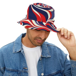 Retro Groovy Bucket Hat: Unisex Polyester Beach Vacation Hat