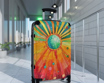 Colorful Art Rolling Suitcase: Hardshell Carry-On Luggage