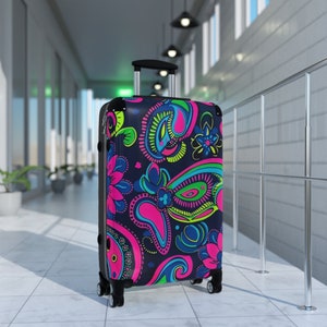 Floral Rolling Suitcase: Hardshell Carry-On Luggage