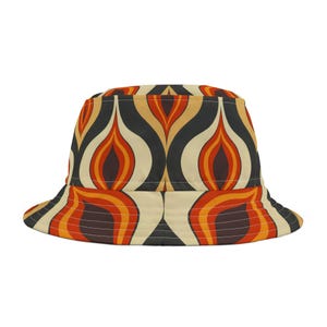 Retro Groovy Bucket Hat: Unisex Vacation Style