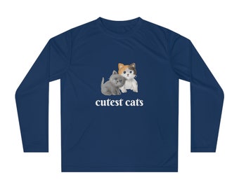 Unisex prestatie shirt met lange mouwen schattigste katten shirt katten moeder shirt, katten minnaar shirt