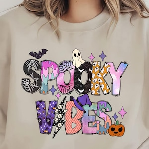 Spooky Vibes Png, Halloween Vibes Design, Digital Download Png, Ghost Vibes PNG, Halloween Party Png,  Spooky Season, Retro Halloween PNG