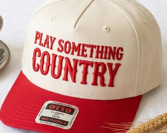Spielen Sie etwas Land bestickte Trucker-Cap, zweifarbige Baumwollmütze im Nashville-Stil